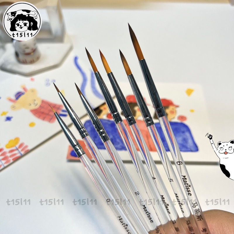 ۩✹▲ LJ6.15 [t15l11] Cọ nước thân trong suốt MATISSE thân dài size tỉa