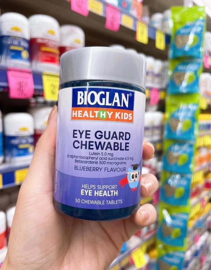Bioglan Kids Eye Guard Chewable 50 viên - Kẹo bổ mắt cho bé từ 4 tuổi