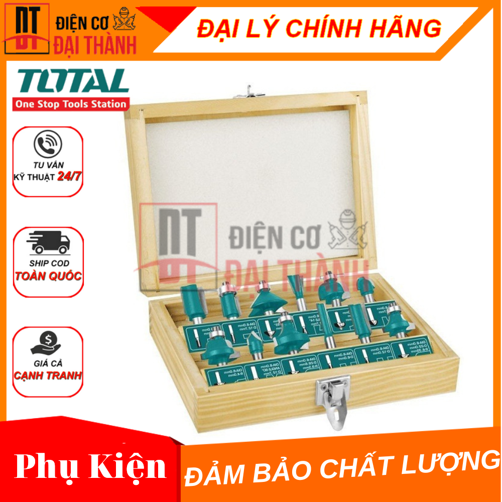 Bộ 12 mũi phay gỗ total tacsr0121