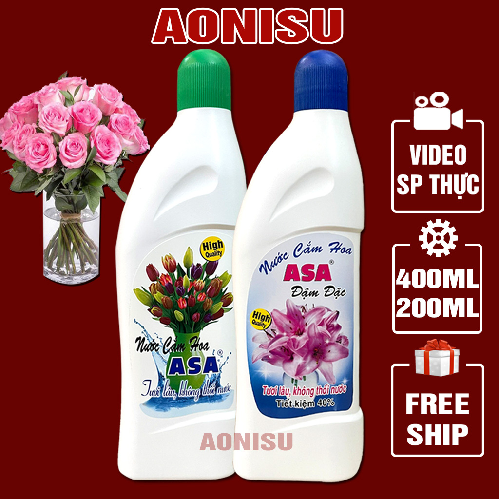 Nước Cắm Hoa Tươi Lâu Asa Đậm Đặc 400ml 200ml Giữ Hoa Tươi Lâu Không Thối Nước Chính Hãng Hàng Việt Nam Aonisu