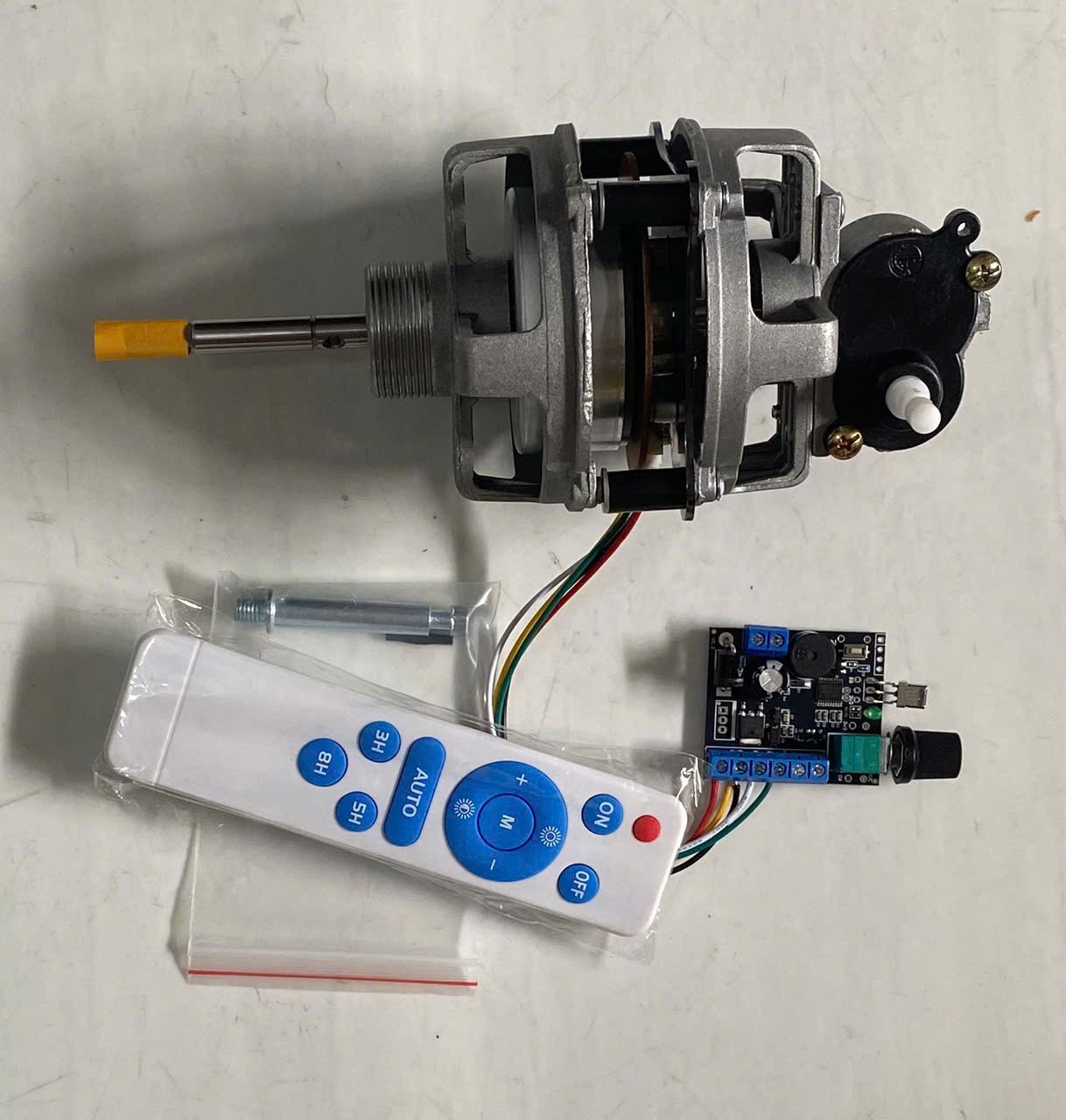 Combo Đầu Quạt 12V 24V Không Chổi Than 35W và Có Chổi Than Kèm Điều Khiển Tốc Độ