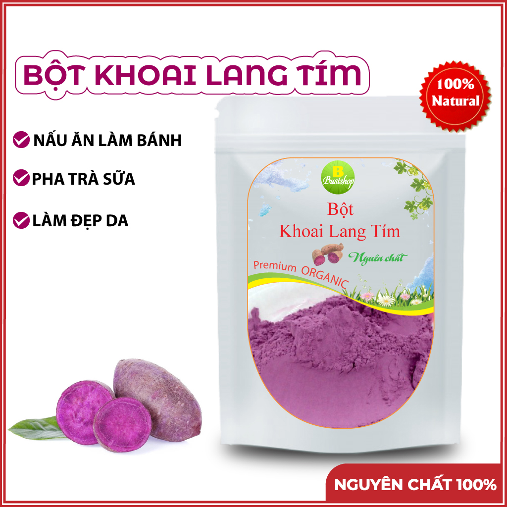 Bột khoai lang tím 100g làm bánh, pha trà sữa, không đường, giàu dinh dưỡng