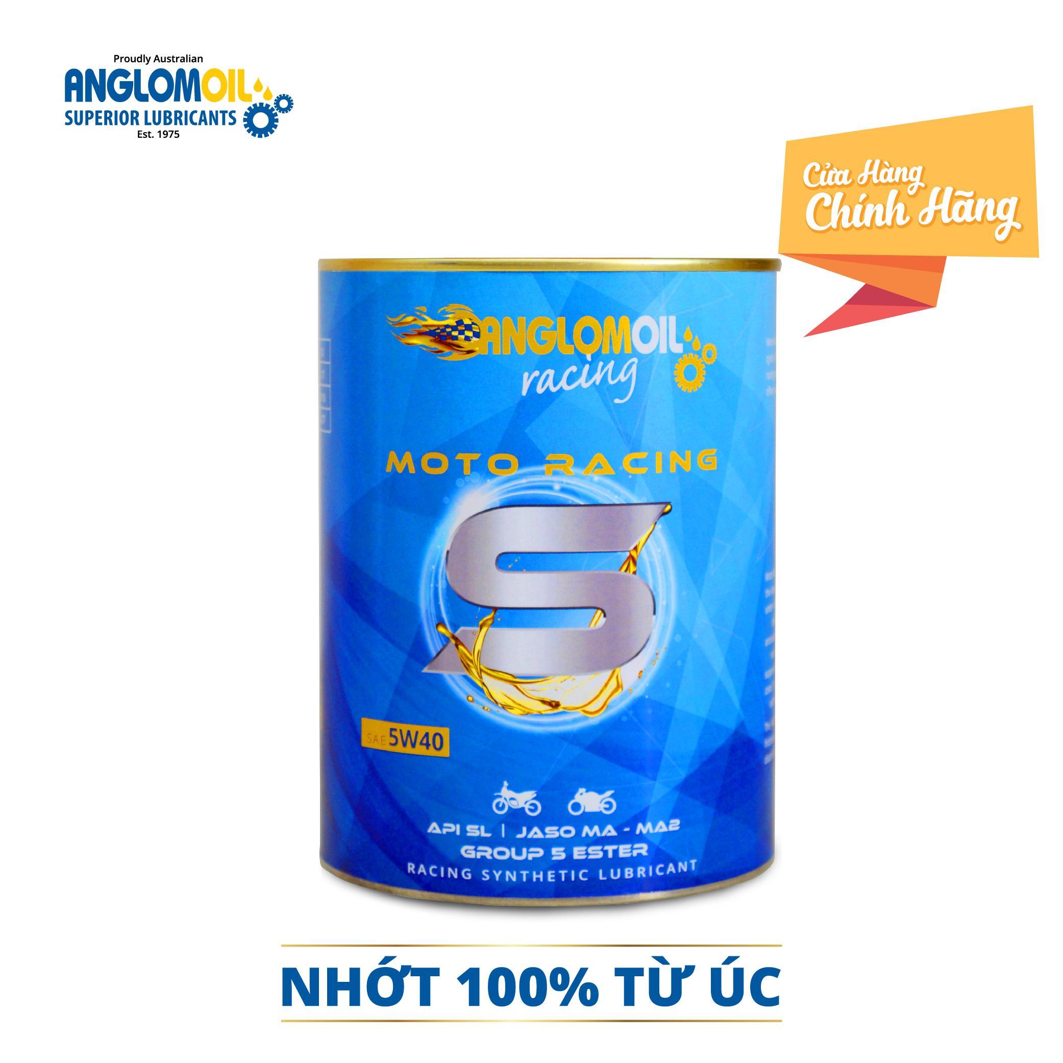 Nhớt xe đua Anglomoil, Moto S Racing 5W40 (100% tổng hợp) 1L
