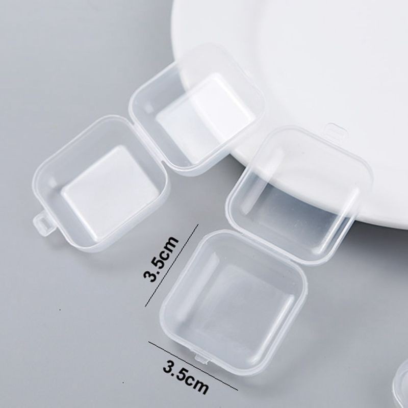 Hộp nhựa mini trong suốt đựng trang sức, nữ trang tiện lợi, đựng sticker siêu dễ thương
