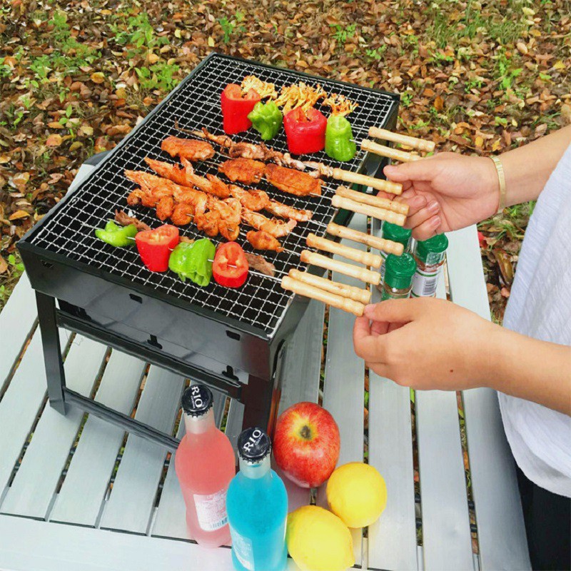 Bếp nướng than hoa vuông có chân không khói