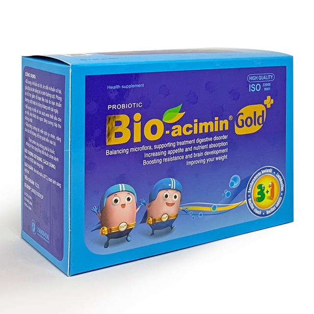 Cốm vi sinh Bio-acimin Gold - 30 gói x 4gram - cân bằng hệ vi sinh, giảm rối loạn tiêu hoá, giúp ăn ngon, tăng hấp thu dưỡng chất