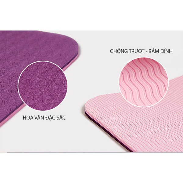 Thảm tập yoga, thảm tập yoga TPE 2 lớp 6mm, thảm tập gym, thảm yoga, thảm tập yoga cao cấp, thảm tập thể dục MINHOUS