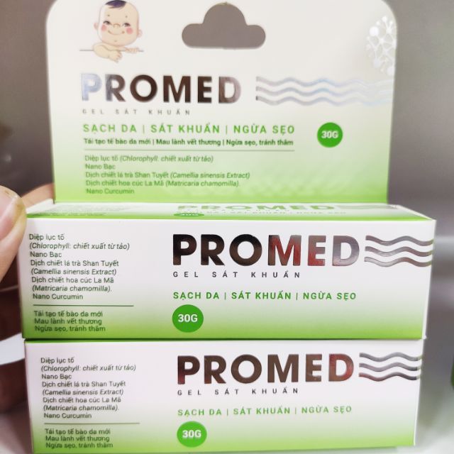 Gel sát khuẩn da ngừa sẹo an toàn cho bé promed tuýp 30g