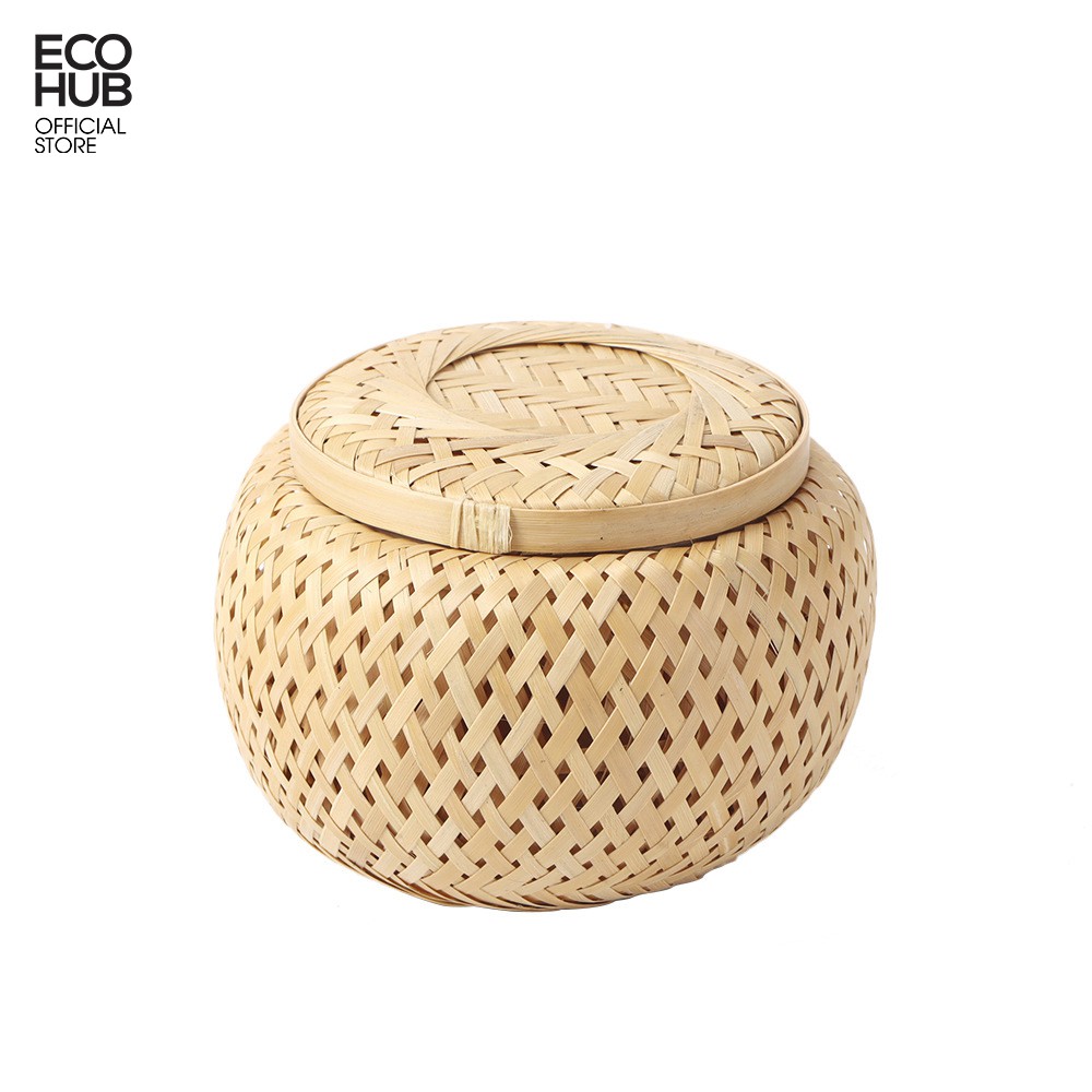Hộp tre đan ecohub, đan thủ công, đựng trà / bánh kẹo / quà tặng | eh056