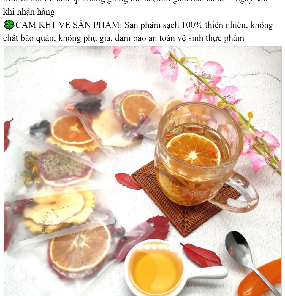 Detox Quýt thái lát sấy lạnh - Trọng lượng 100 gram