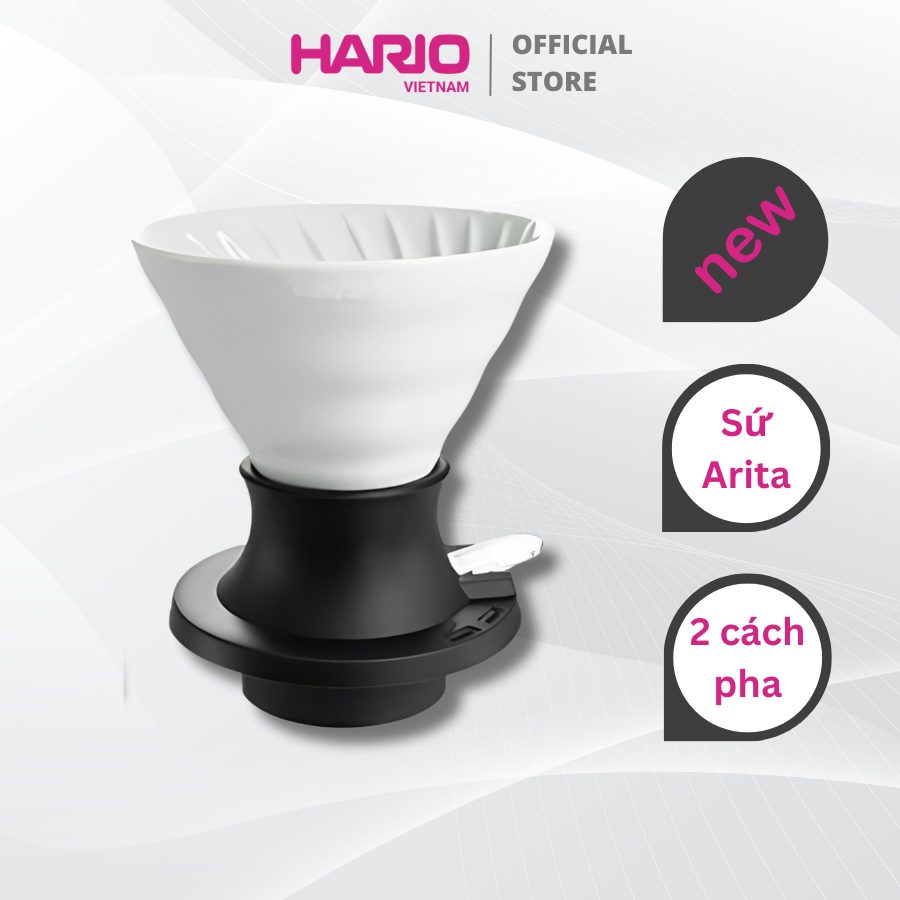 Phễu sứ pha cà phê Hario Switch ceramic immersion dripper SSDC-200-W (có nút tắt/mở để ngâm ủ)