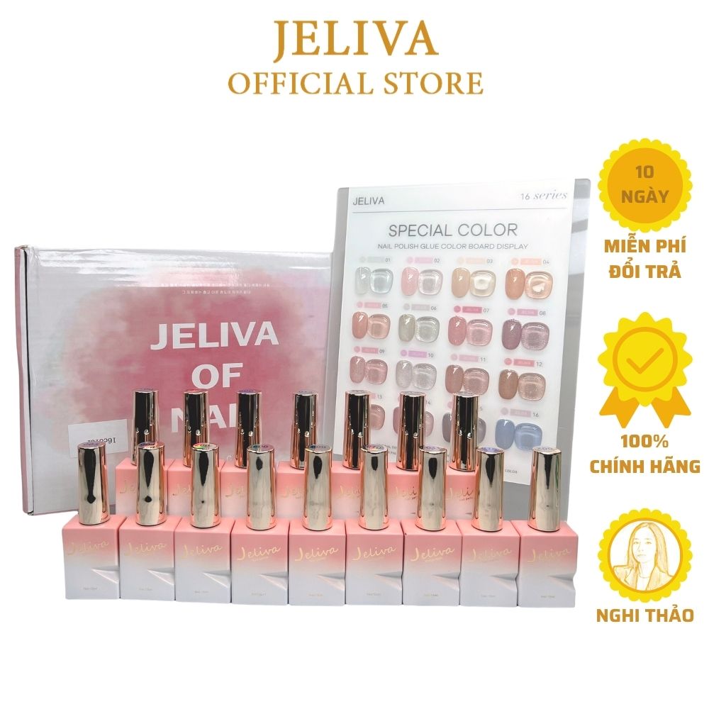 Set sơn gel thạch nhũ jeliva 16 màu