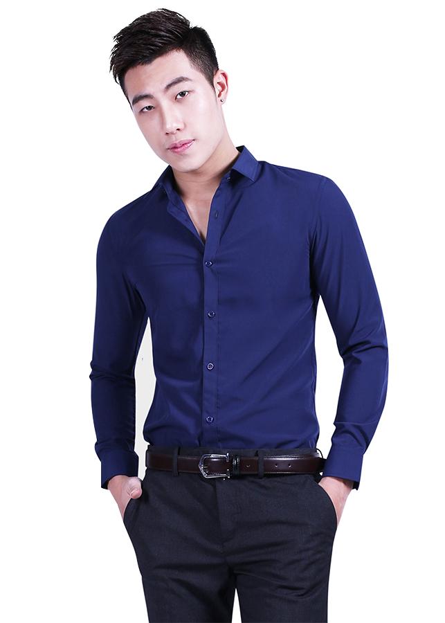 Sơ mi lụa trơn lịch lãm