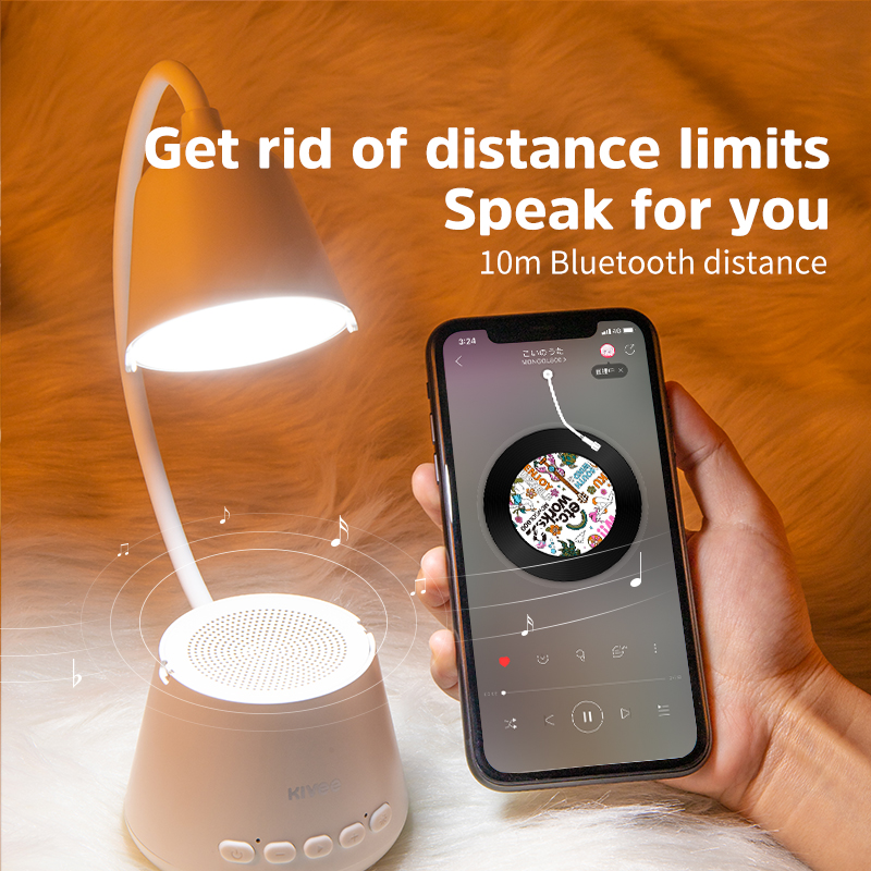 Loa Bluetooth Âm thanh nổi Loa di động Loa siêu trầm Loa nghe nhạc không dây có đèn LED Đèn bàn Đèn ngủ cho tất cả điện thoại Xiaomi/ Huawei/ iPhone(DM01)KIVEE