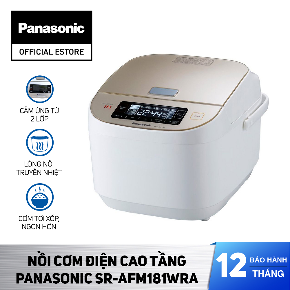 Nồi cơm điện cao tần panasonic 1.8 lít sr-afm181wra - bảo hành 12 tháng - hàng chính hãng