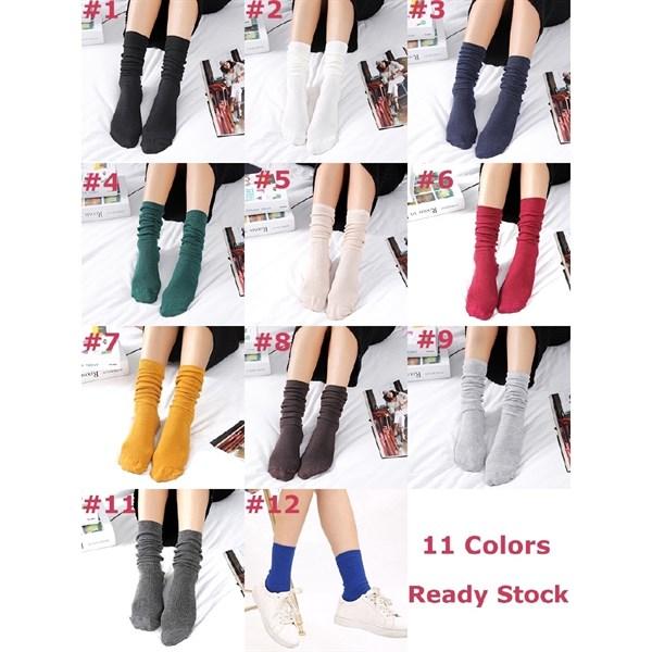 Tất Cotton Cao Cổ Thiết Kế Thời Trang Autumn & Winter Sided Knitted Thick Thread Socks Tablet Pumping Tube Socks Women's Socks Floor Socks Warm Socks