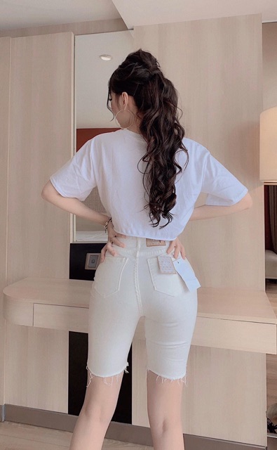 Quần ngố tua co kaki mịn co giãn dày dặn ôm chân