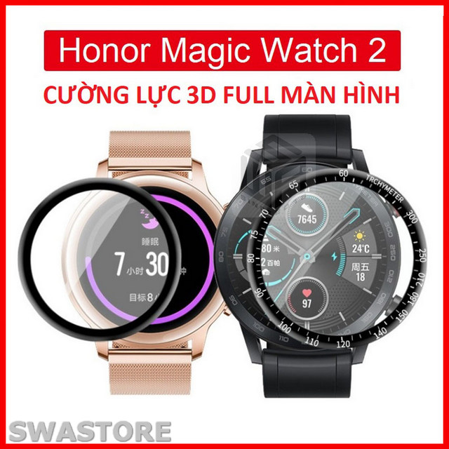 Cường lực 3D Honor Magic Watch 2 (42mm và 46mm) loại dẻo 6H full màn hình tặng kit vệ sinh màn hình SWASTORE