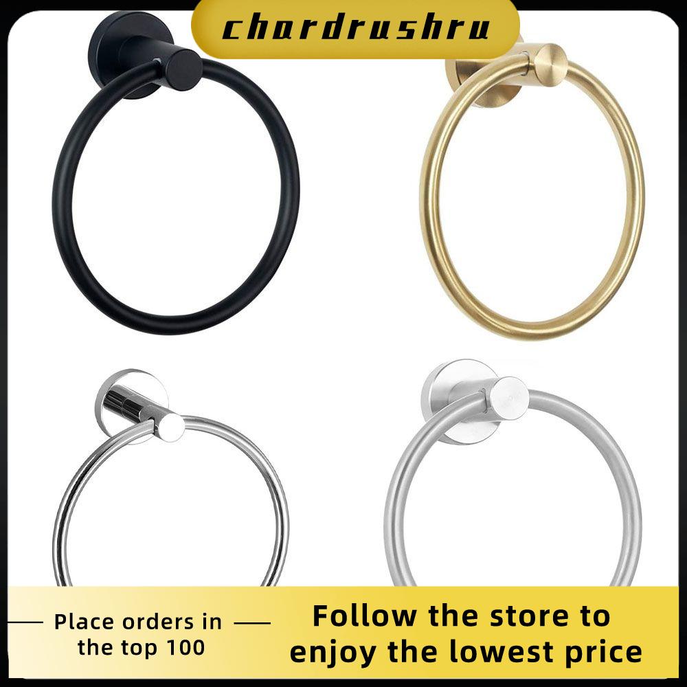 CHARDRUSHRU Hình tròn Phòng tắm Giá treo tường Phần cứng Giá đỡ khăn lau tay Giá treo vòng Móc treo khăn lau SUS304