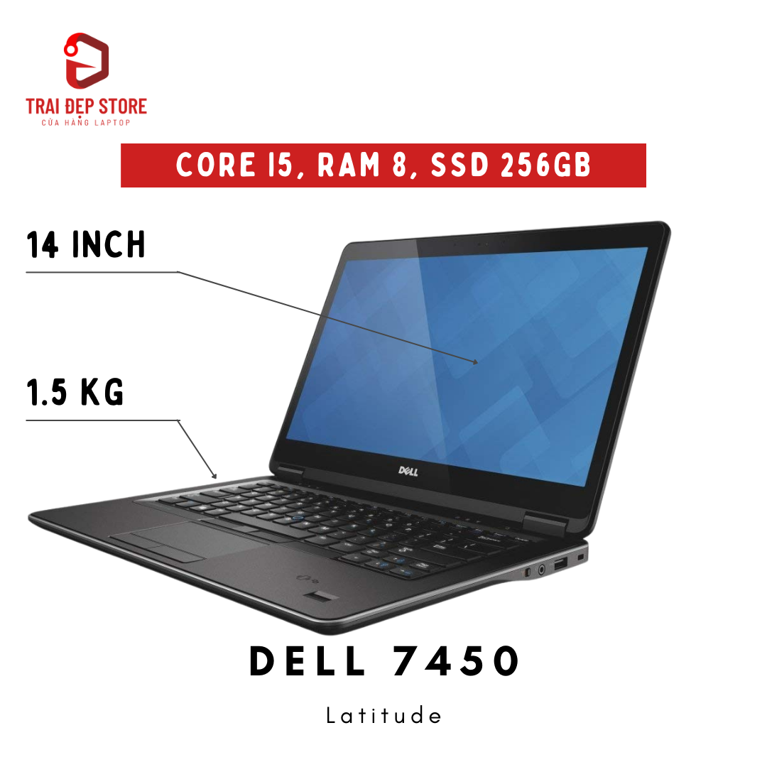 Máy tính dell latitude 7450 core i5, ram 8, ssd 256