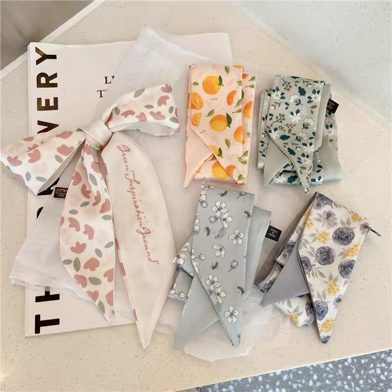 ️❤️freeship️❤️ dây buộc tóc thắt nơ vải lụa dài đa năng phong cách hàn quốc