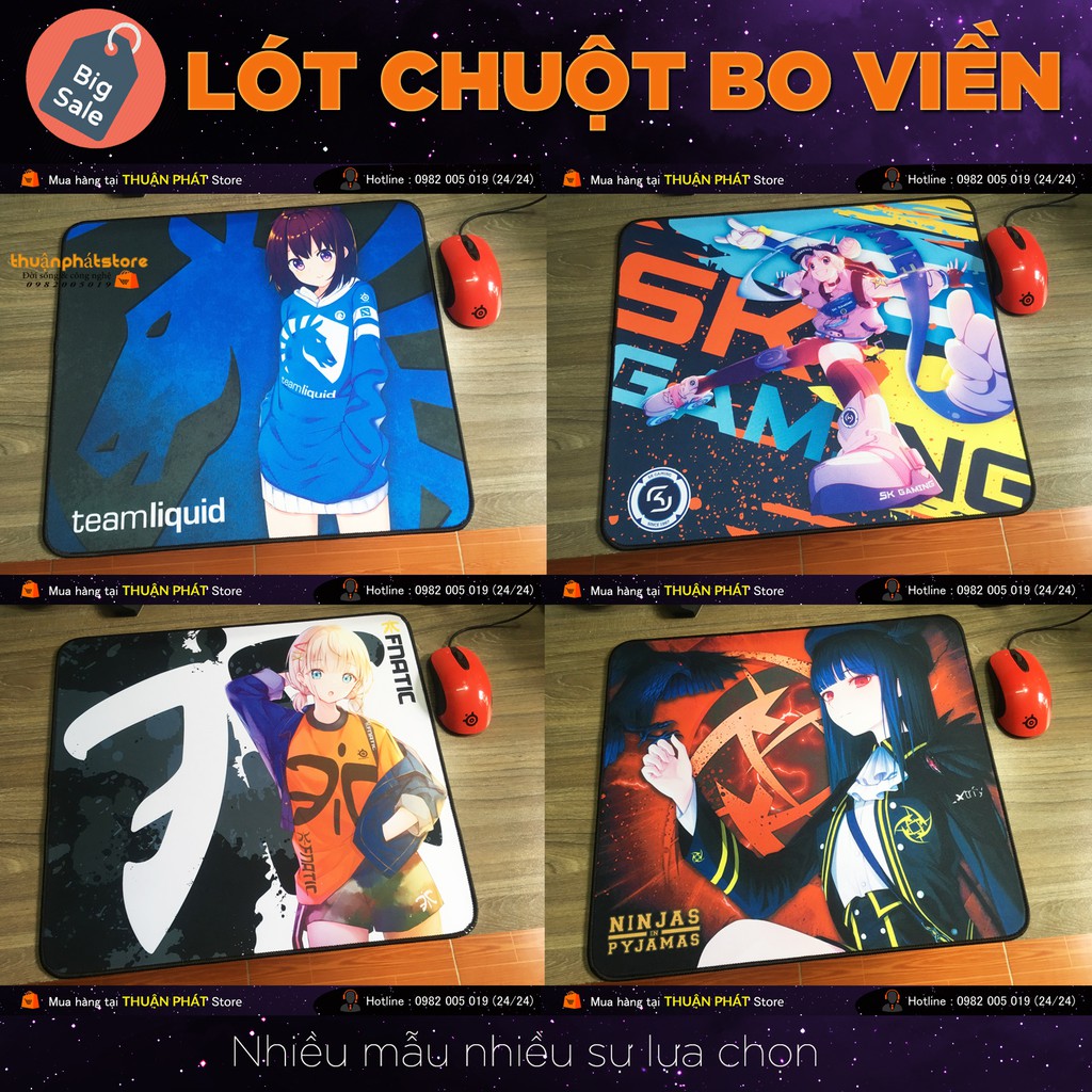 Lót chuột cỡ lớn , lót chuột gaming - bo viền - hàng cao cấp - size : 40x45x0.4