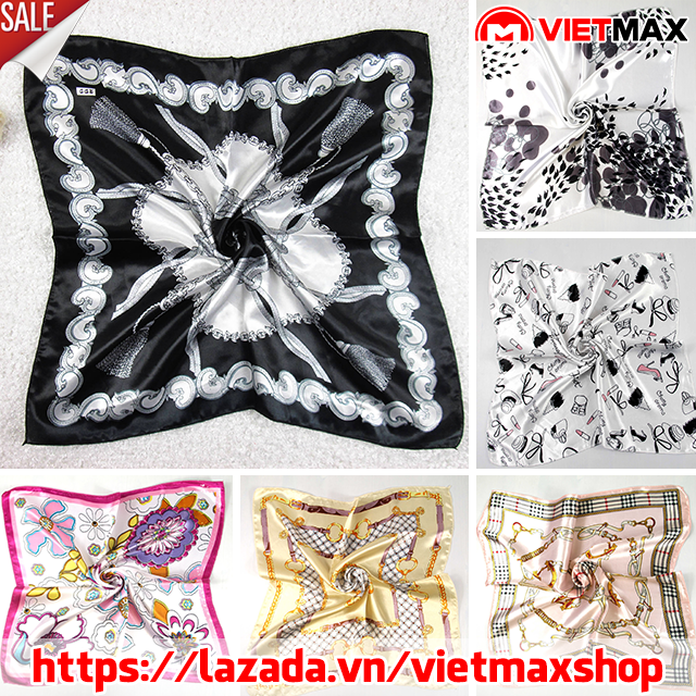 Khăn Turban Bandana Lụa Satin 50x50 cm Đội Đầu Thanh Lịch Thời Trang Hàn Quốc (Khăn Vuông)
