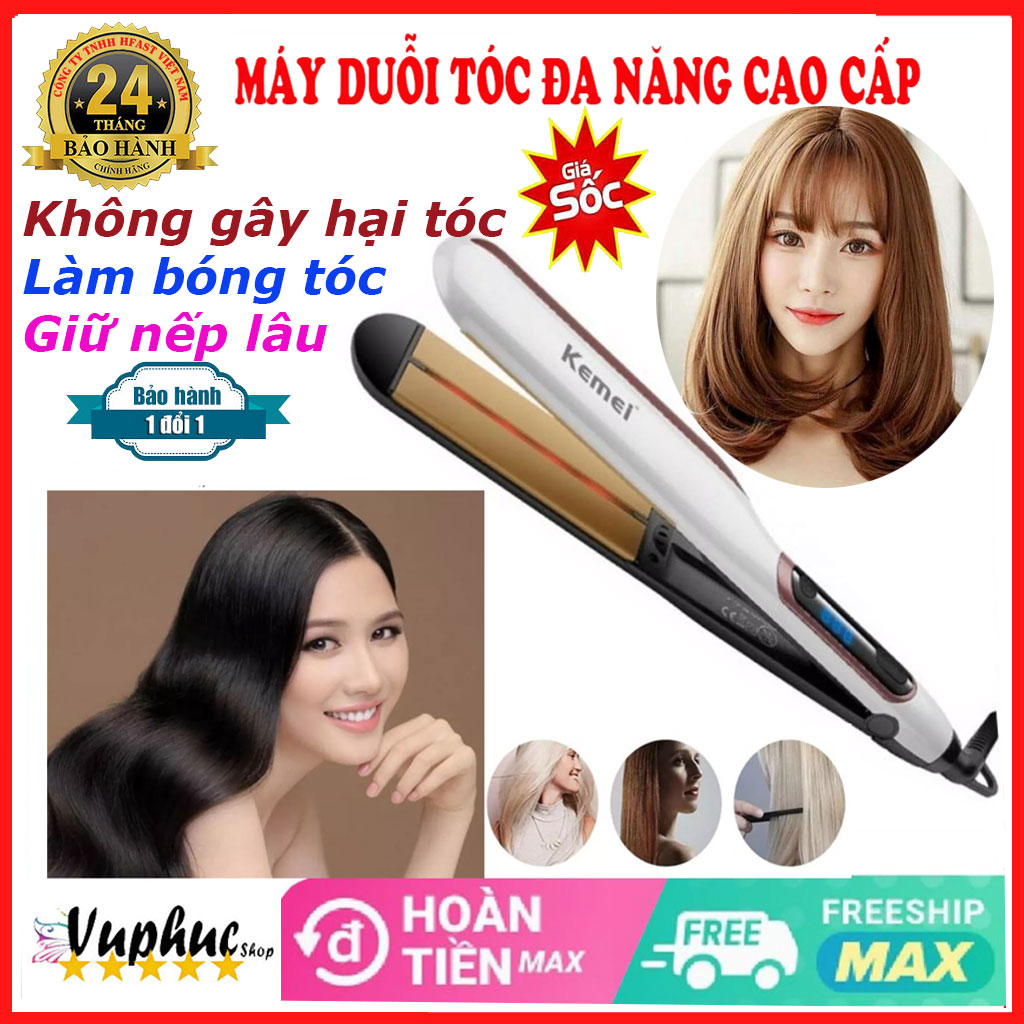 Máy là cao cấp, duỗi tóc, ép tóc mini, kẹp tóc kéo thẳng làm đẹp tóc chính hãng, giá rẻ có 4 mức chỉnh nhiệt độ dễ dàng sử dụng làm tóc thẳng suôn mượt không lo hư tổn, giữ thẳng cực lâu.