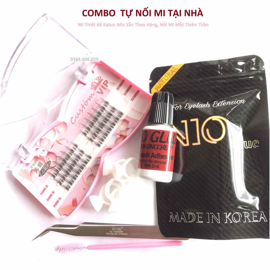 Bộ Sản Phẩm Tự Nối Mi Tại Nhà,Combo Sản Phẩm Gắn Dán Mi Tự Làm,Set Nối Mi Đầy Đủ Cho Người Tự Nối,Nối Mi Mắt Thiên Thần