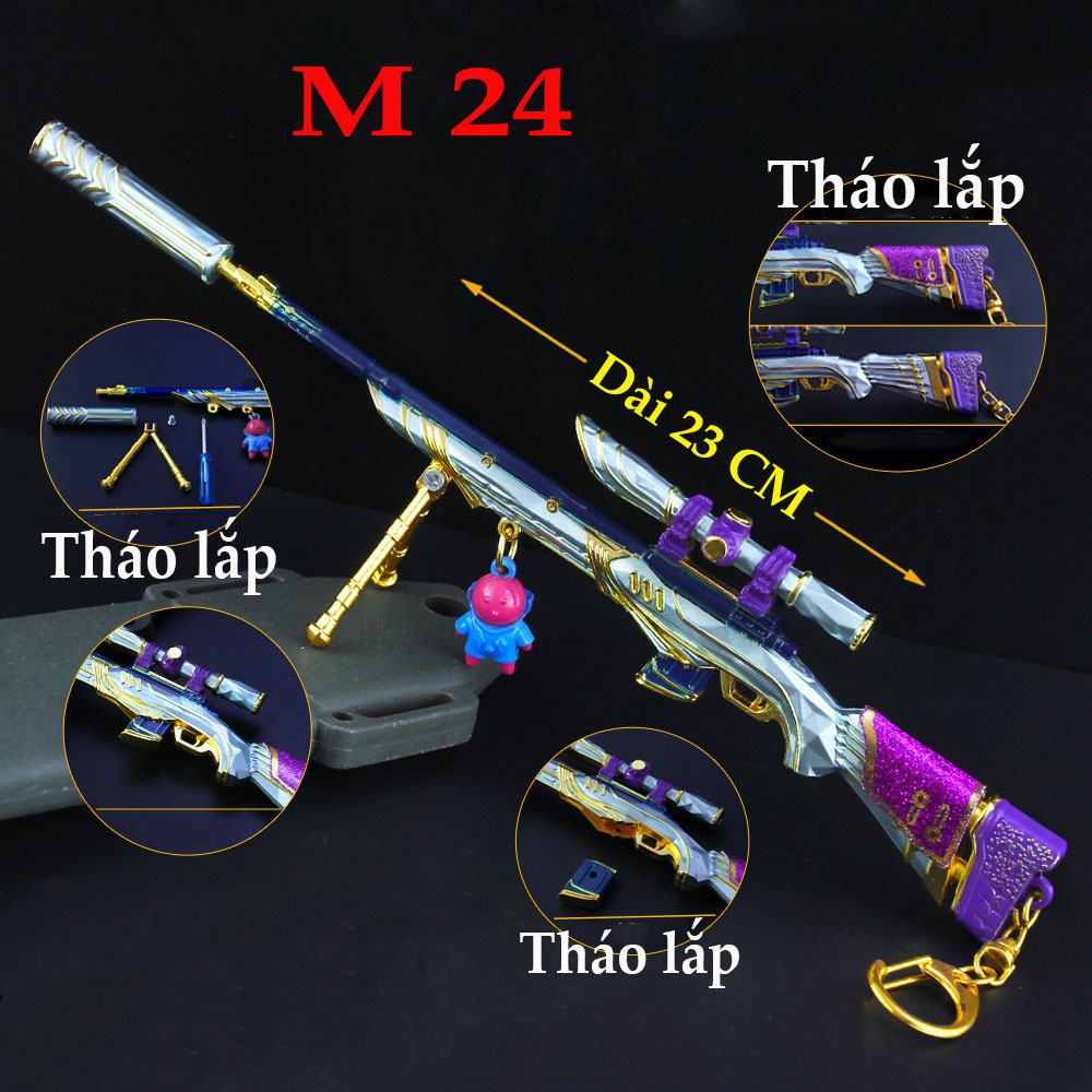 Móc khóa m 24 skin pink trong pubg