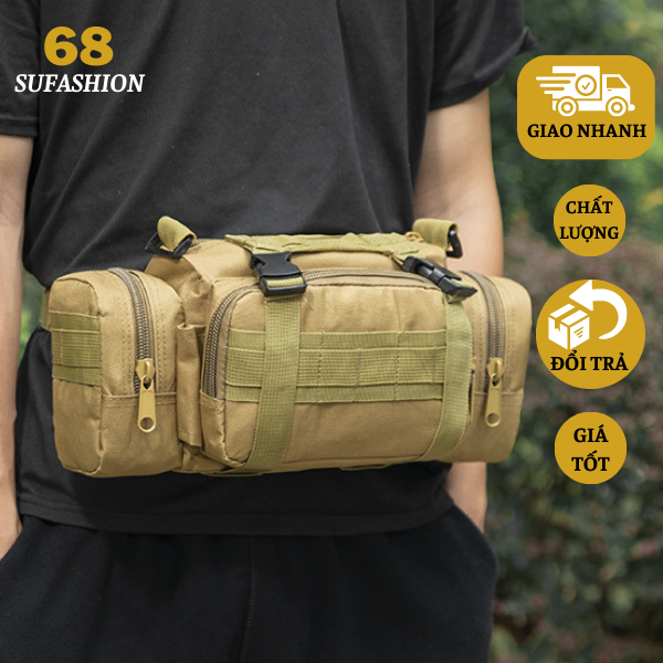 Túi Đeo Hông Đeo Chéo Phụ 7D Nam Phong Cách Quân Đội Nhiều Ngăn Đa Năng Siêu Bền Lu Lịch Phượt