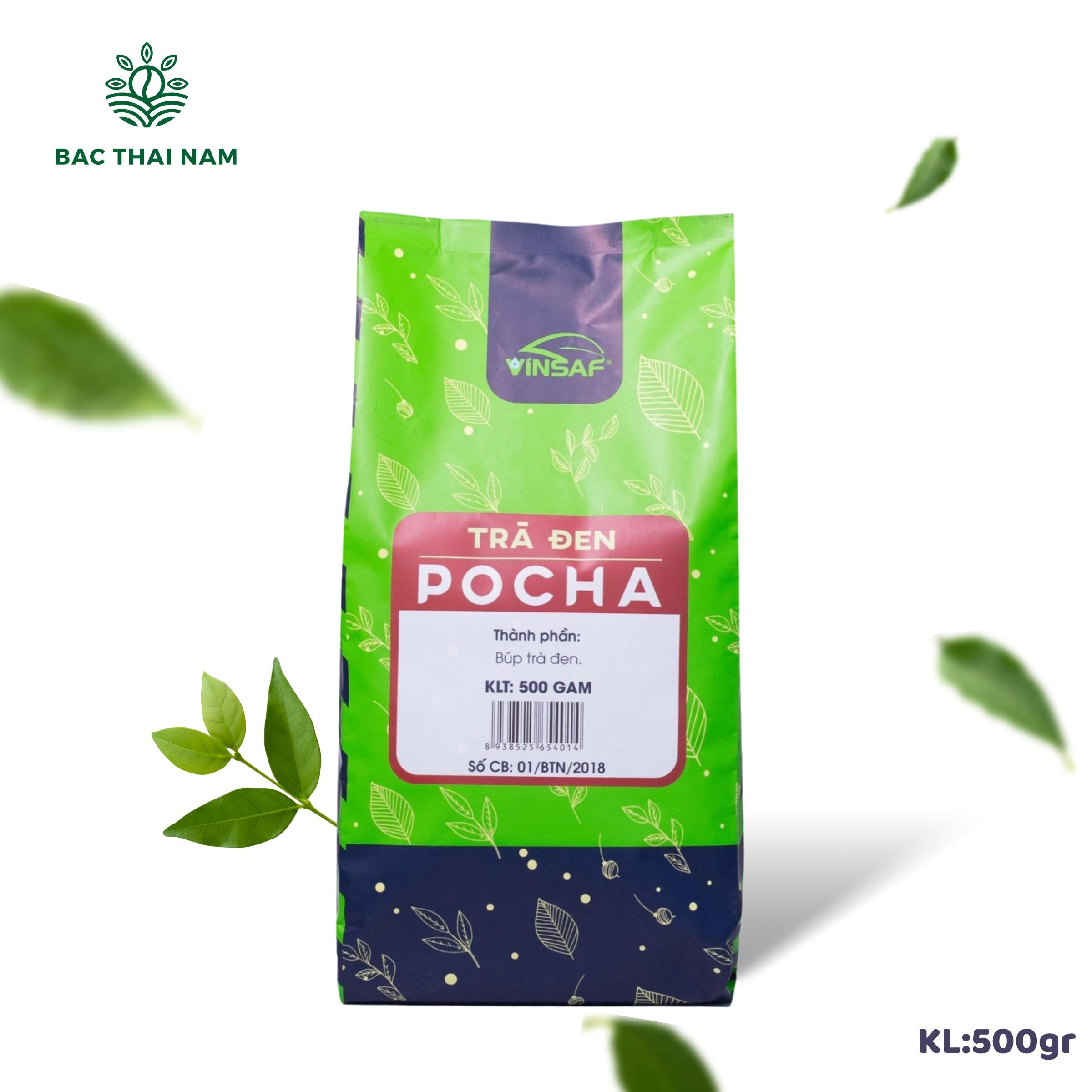 Trà đen VinSaf Trà Pocha 500 Gram nguyên liệu pha chế đồ uống, nguyên liệu pha chế trà sữa, trà đen pha trà sữa TDPC500
