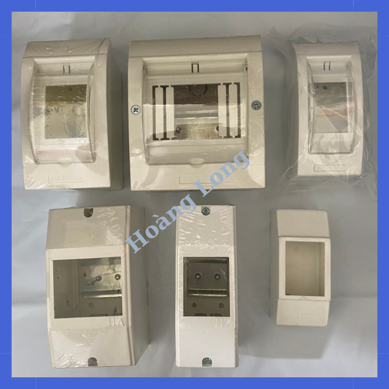 Hộp nổi gắn cb cóc đen, cb 2 tép, cb 3 tép có nắp che và không nắp