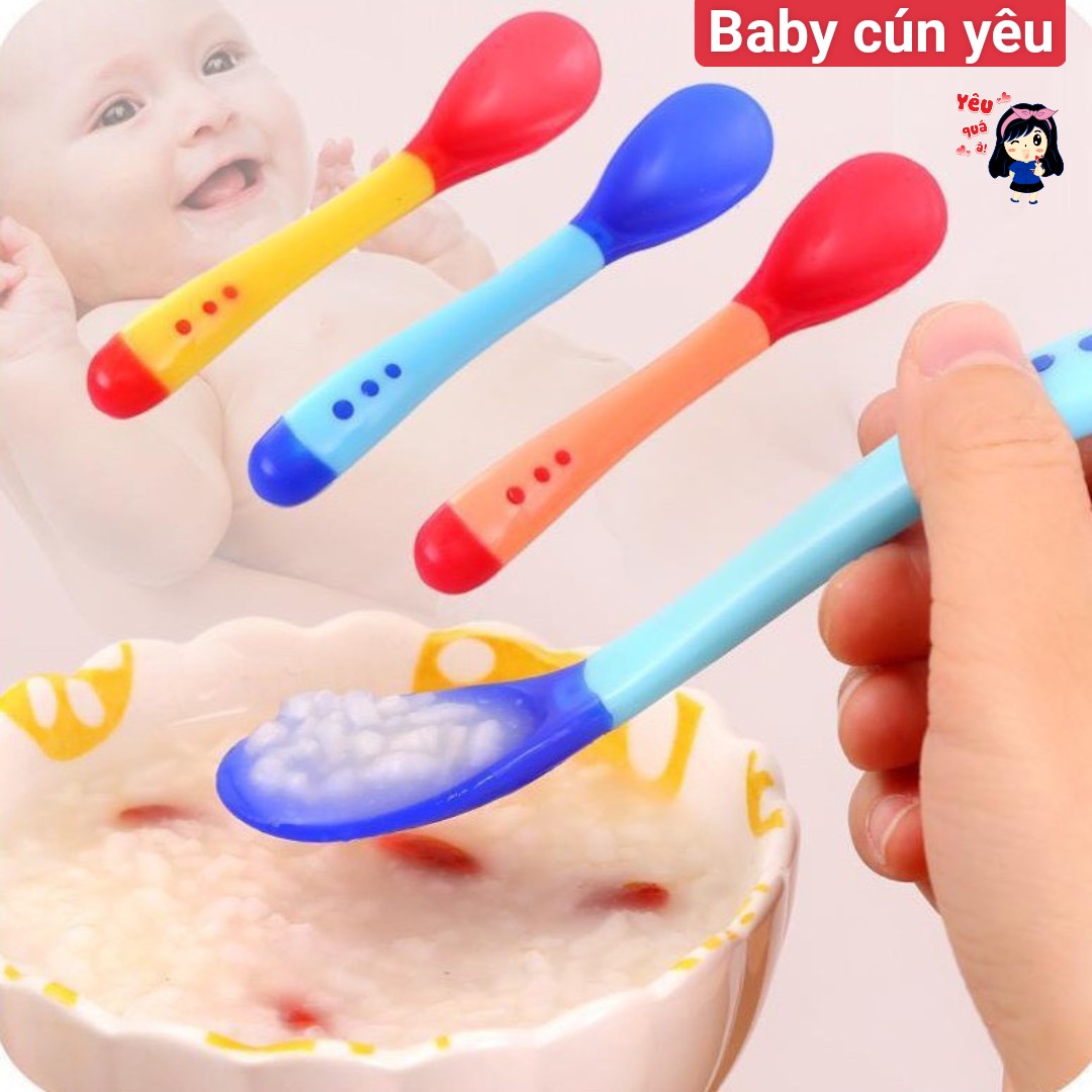 Thìa báo nóng cảm ứng nhiệt cho bé