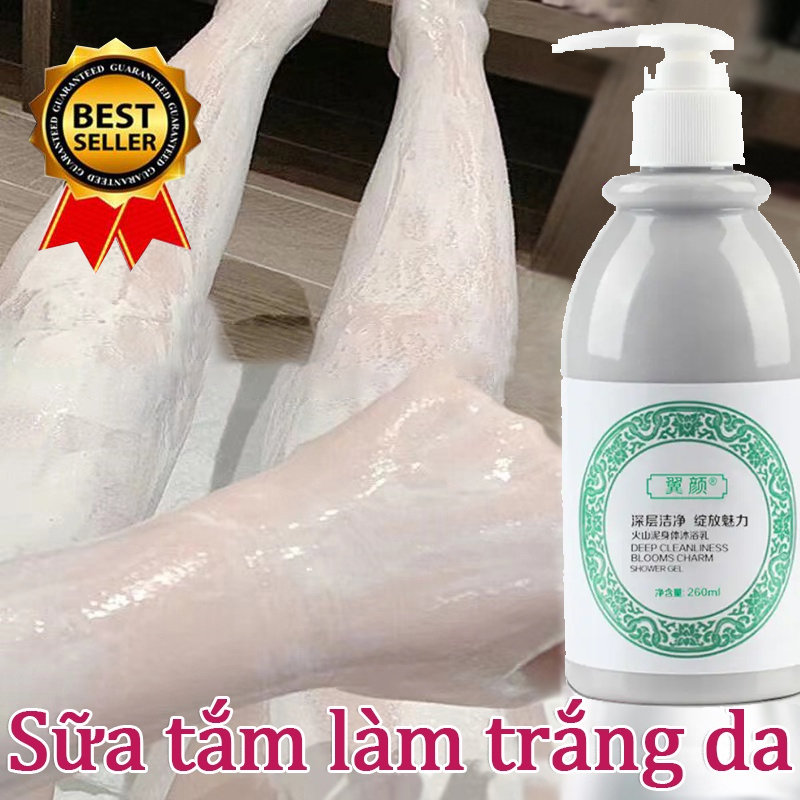 Kem body trắng da cấp tốc toàn thân,dưỡng thể trắng da,Sữa tắm bùn biển sâu núi lửa tắm trắng toàn thân cấp tốc