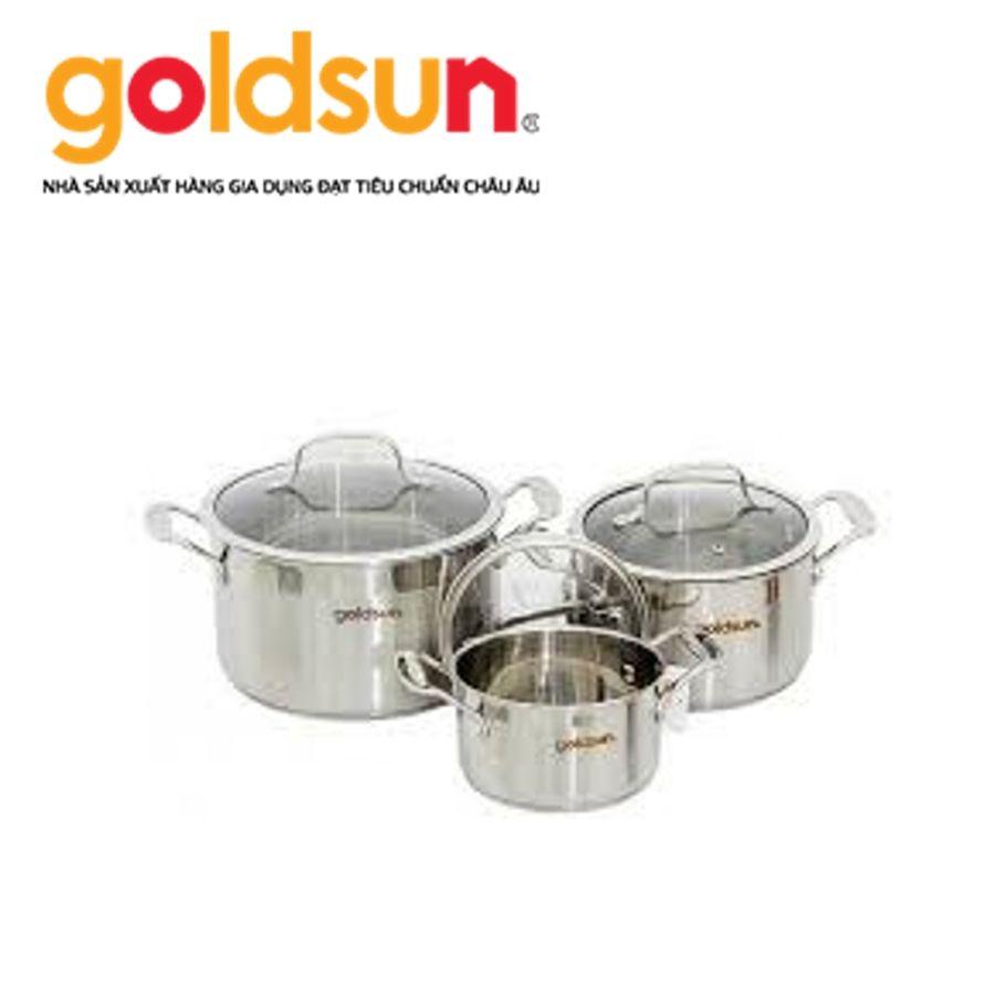 Bộ nồi inox goldsun gd18-3306sg dùng được với bếp từ-quang vinh