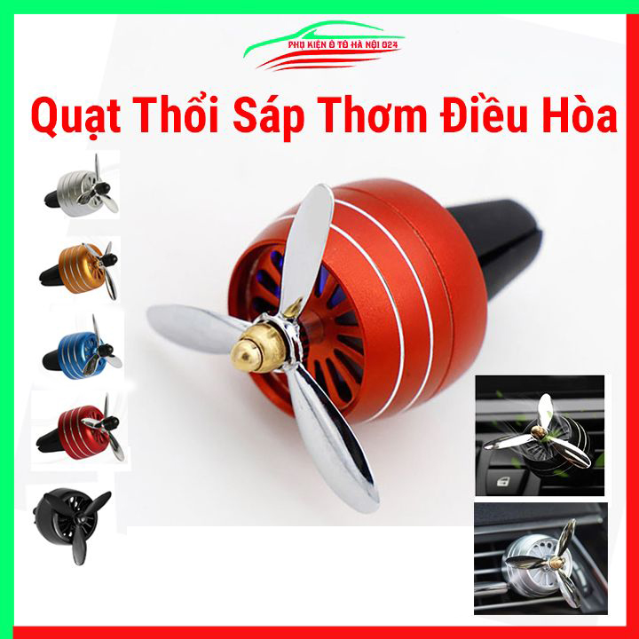Quạt sáp thơm ô tô gắn cửa gió điều hòa xe hơi có đèn led 3 cánh nhiều màu