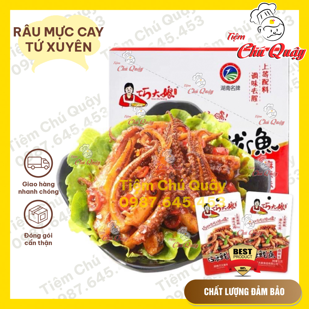 [Set 4 gói] RÂU MỰC CAY Tứ Xuyên - Đồ ăn vặt nội địa [Tiệm Chú Quậy]