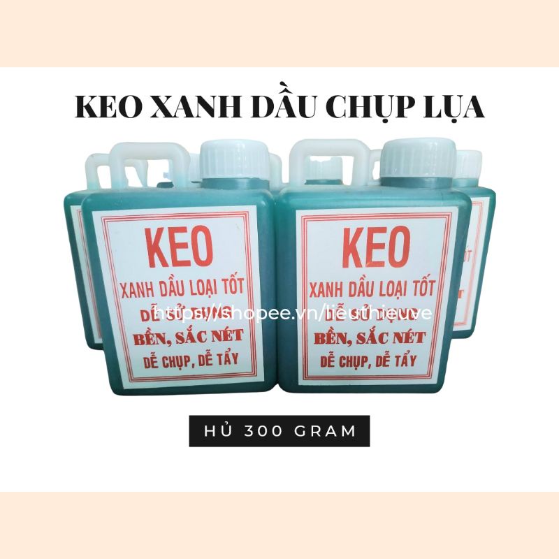 Keo xanh dầu chụp lụa hủ 300 gram dùng để chụp bản lụa hay tráng bản in lụa