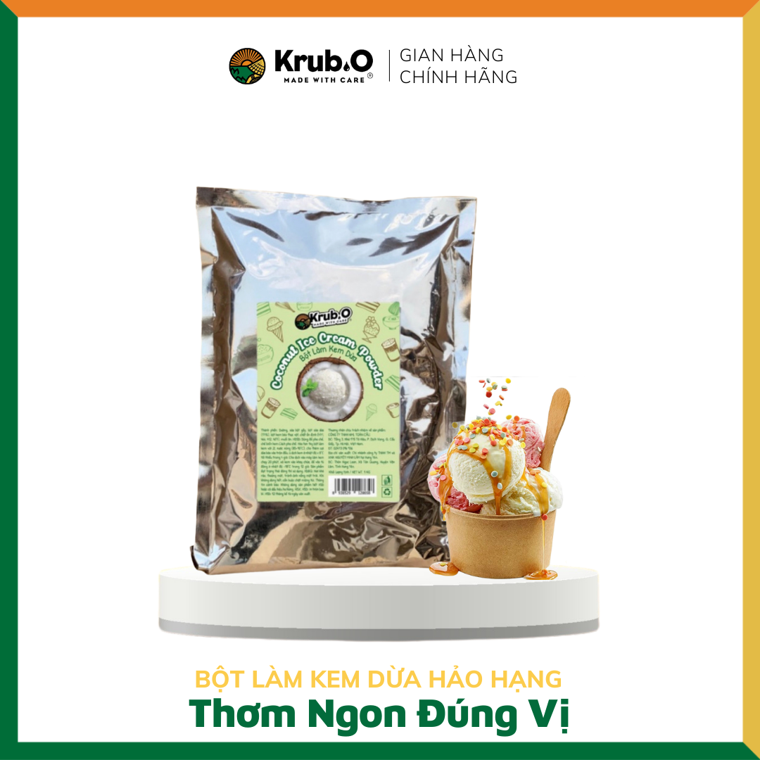 Bột Làm Kem Dừa Gói 1kg - Làm Kem viên, kem cuộn