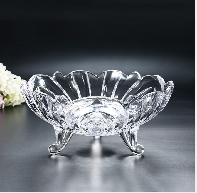 [HCM]Đĩa Đựng Trái Cây 3 Chân Thủy Tinh Khay đựng trái cây. Dĩa để trái cây lớn