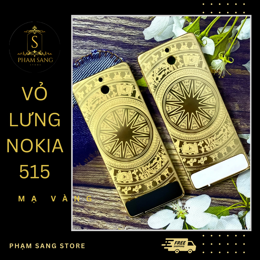 Vỏ lưng máy nokia 515 mạ vàng 24k nhiều mẫu