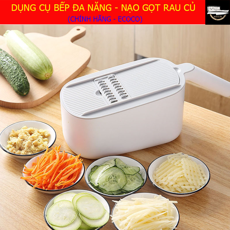[Hàng cao cấp] Đồ gia dụng nhà bếp thông minh - Máy nạo cắt rau củ đa năng 6 lưỡi dao - Máy bào sợi, cắt lát tiện lợi - Ecoco E1909