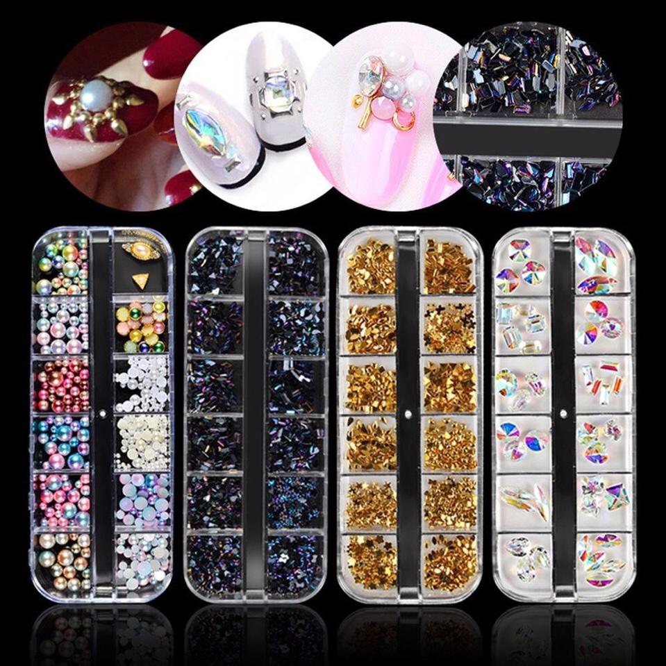 Hạt 3D nhiều kích thước đính móng nghệ thuật