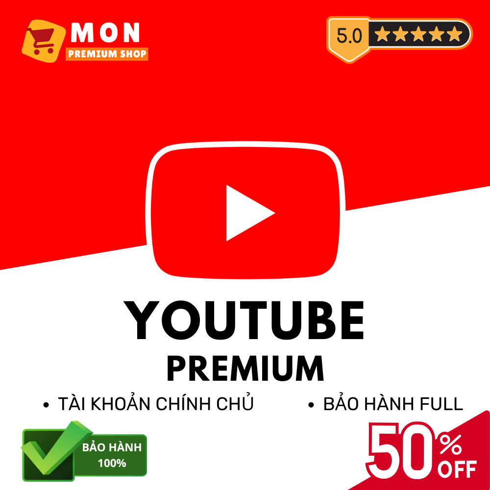 Tài khoản Youtube Premium 1 năm chính chủ bản quyền chính hãng