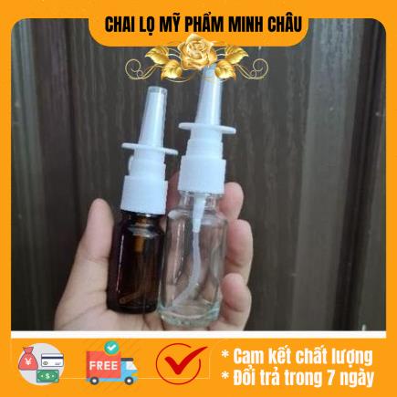 Chai xịt mũi thẳng Thủy tinh 5ml/10ml/20ml/30ml đựng dung dịch xịt mũi, xịt xoang, xịt họng