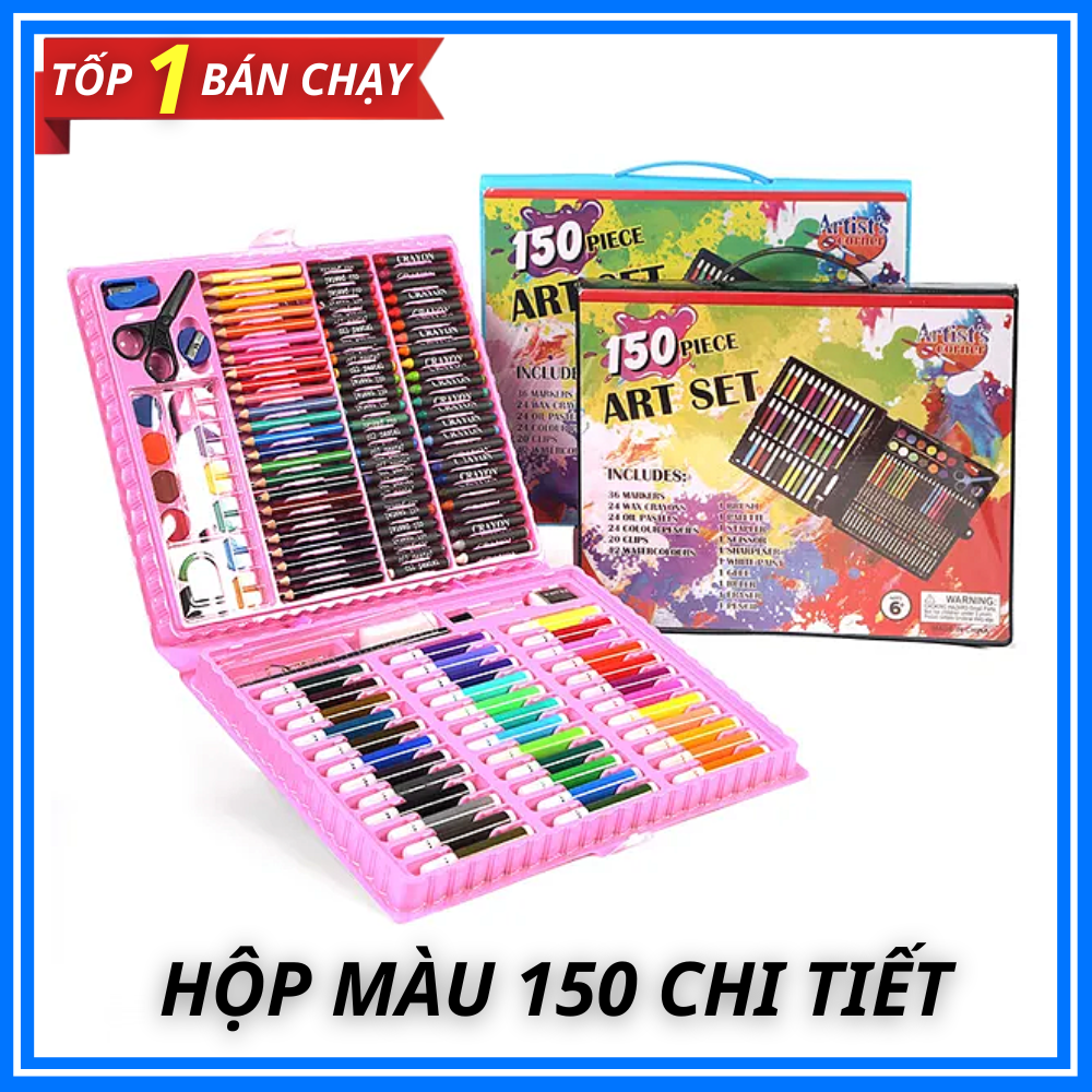 Hộp Màu Vẽ Đa Năng 150 Chi Tiết Cho Bé,Hộp Bút Chì Màu 150 Chi Tiết