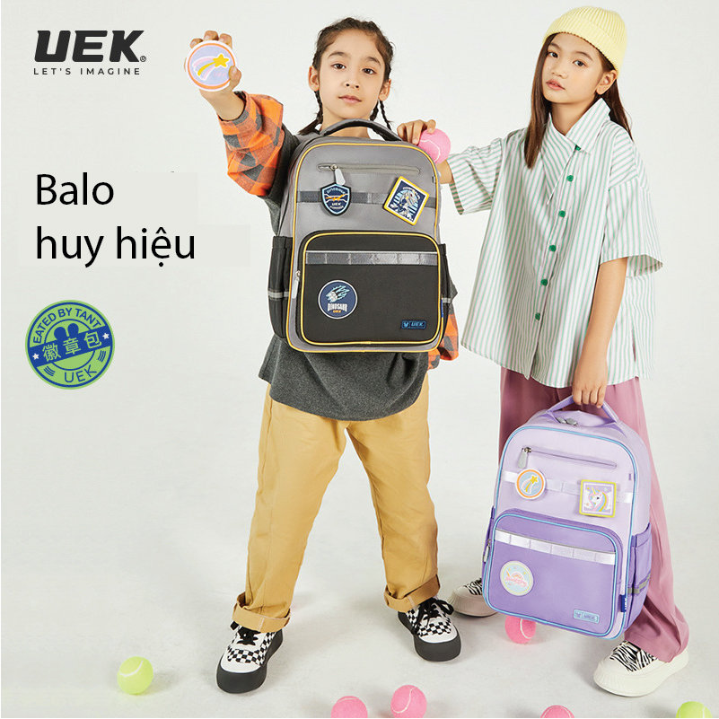 Balo chống gù uek huy hiệu siêu nhẹ bảo vệ lưng