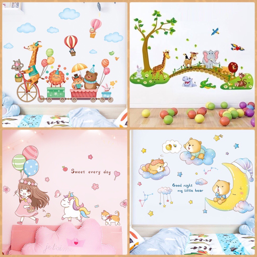 Decal dán tường cho bé, tranh dán tường trang trí phòng trẻ em