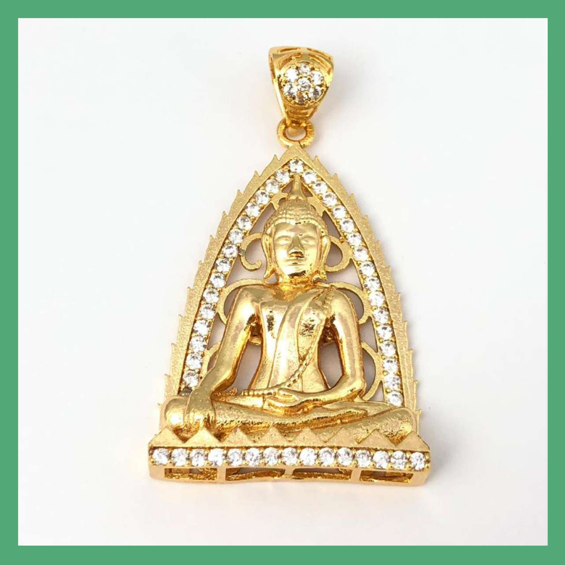 Mặt dây chuyền nữ mạ vàng 18k phật thái nạm đá 82r qc